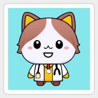 Kawaii Cat Doctor, Cute, Fun and on Call 24/7 Magnet